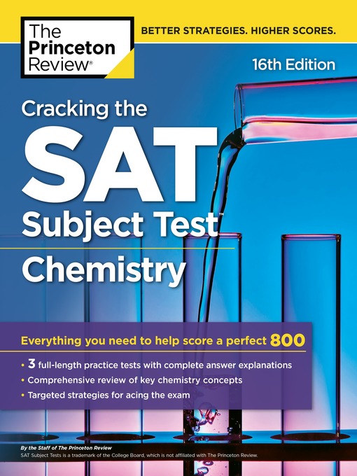 Title details for Cracking the SAT Subject Test in Chemistry, 1 by The Princeton Review - Available